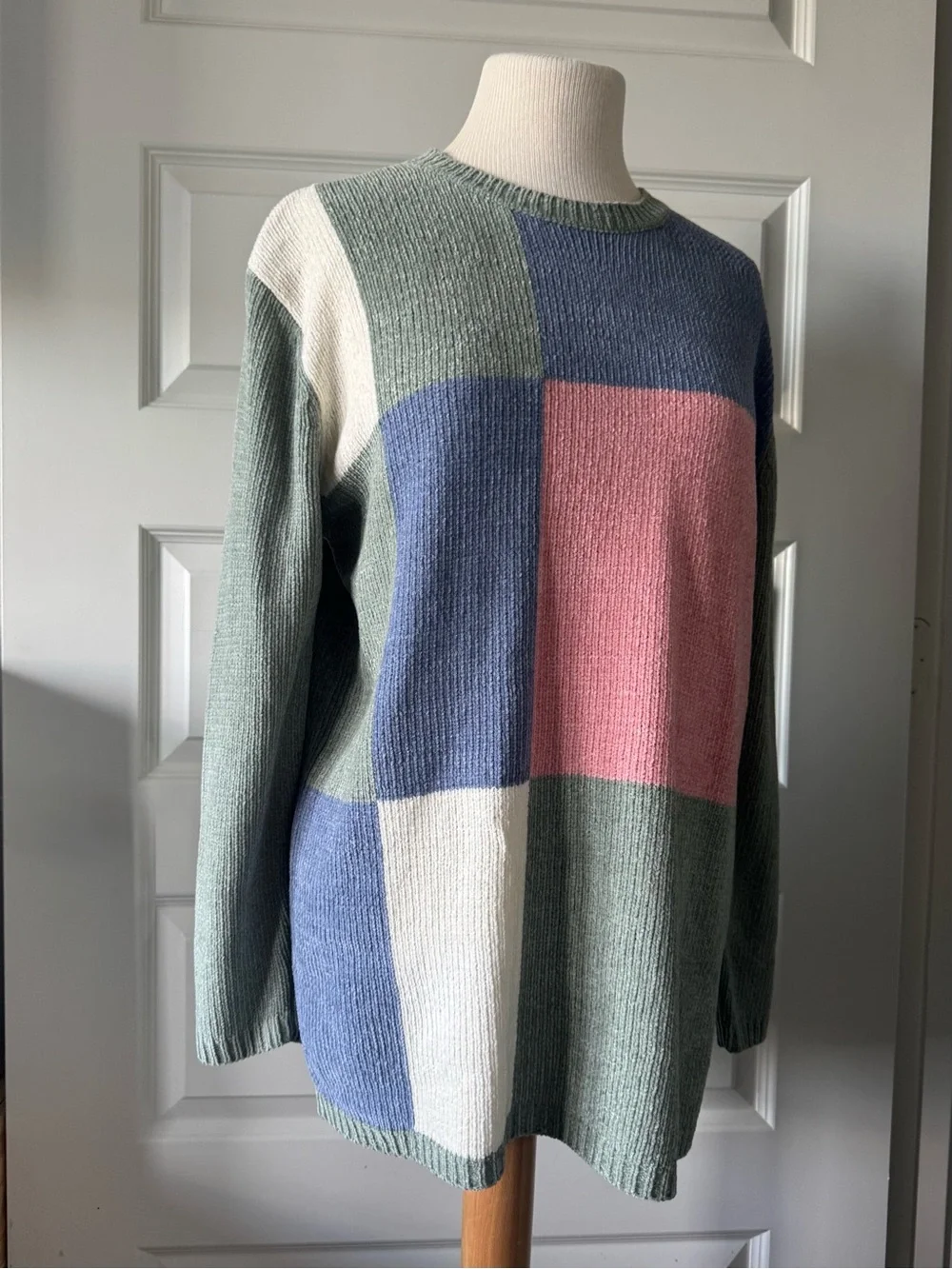 Vintage 1990s SAG Harbor Colorblock Chenille Sweater Women’s Medium Crewneck